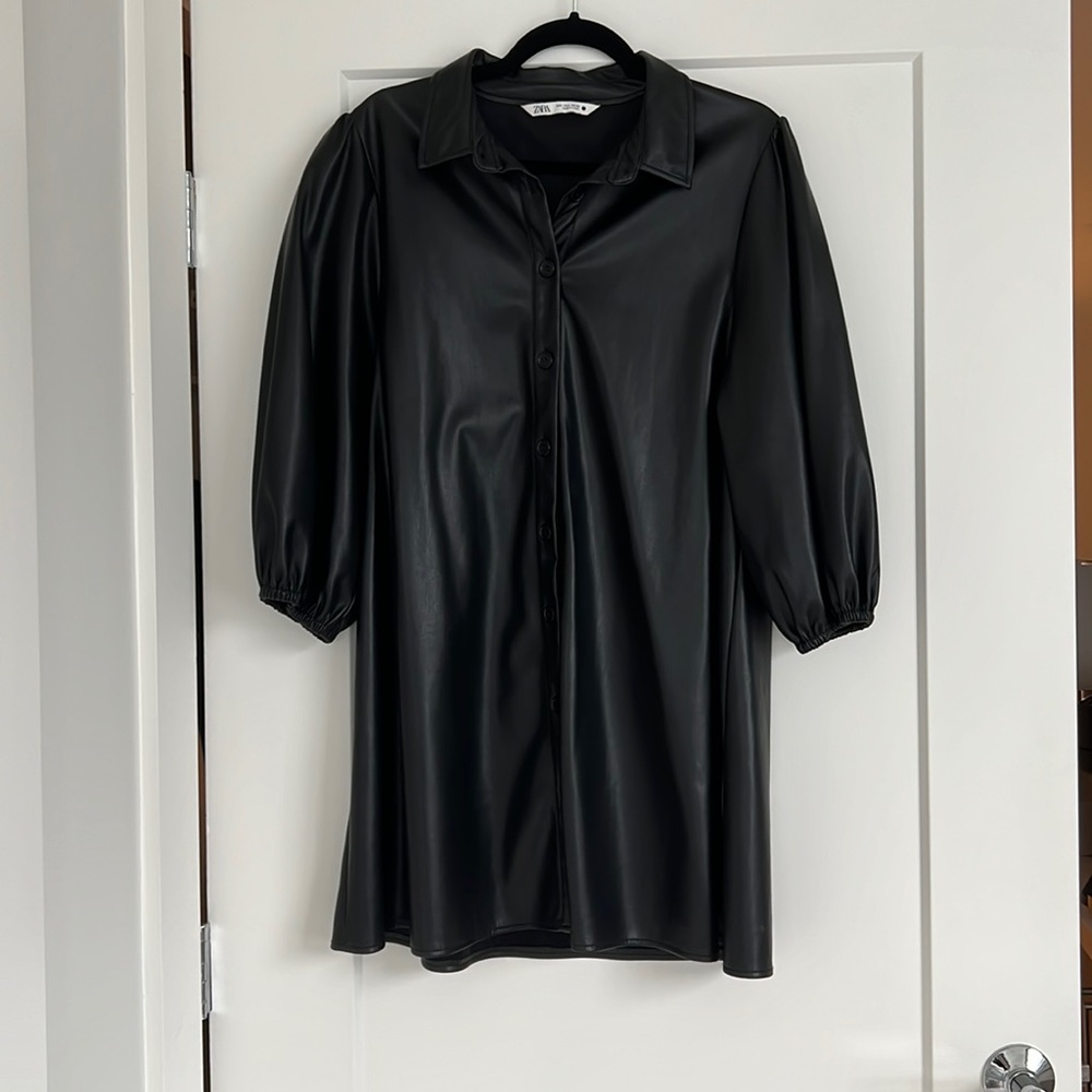 Zara faux leather dress